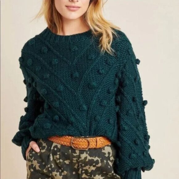 C/MEO Collective Women's Small Green Trade Places Pommed Sweater Crewneck Knit - Picture 2 of 8